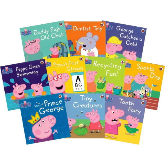 Peppa Pig Picture Book Collection - 10 Books (紅色書袋)